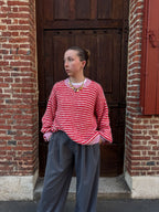 PULL RAYÉ DOUX ROSE