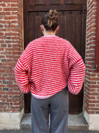 PULL RAYÉ DOUX ROSE