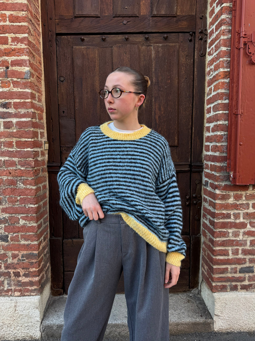 PULL RAYÉ DOUX BLEU