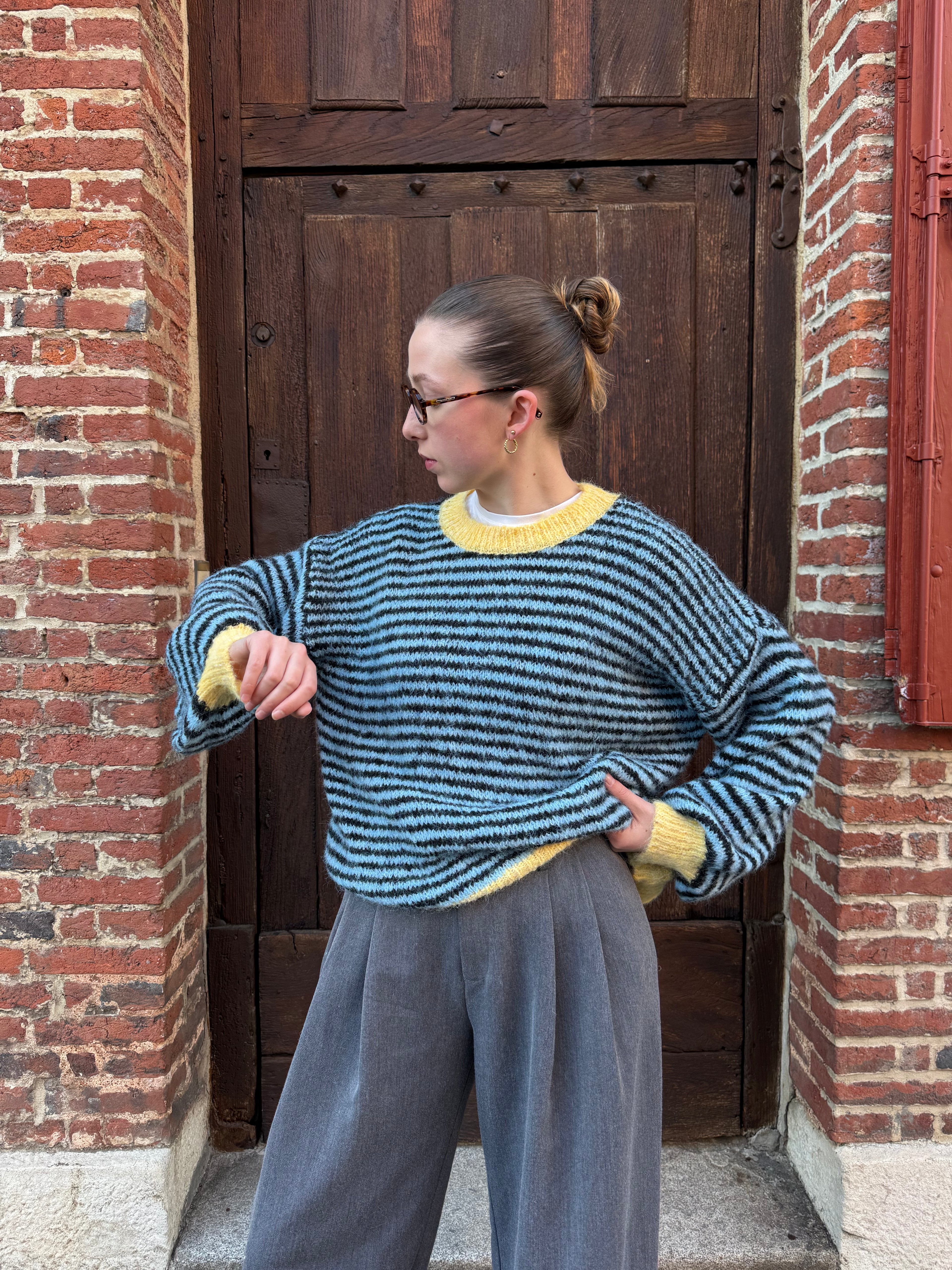 PULL RAYÉ DOUX BLEU