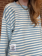 ENSEMBLE COTON RAYE BLEU