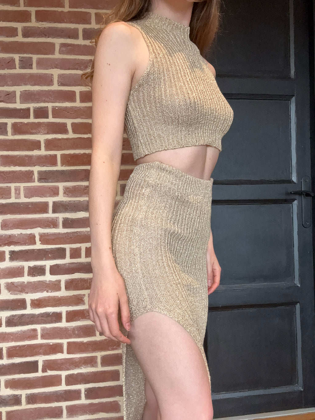 ENSEMBLE TOP JUPE EN MAILLE