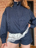 SHORT BLEU MARINE A POIS